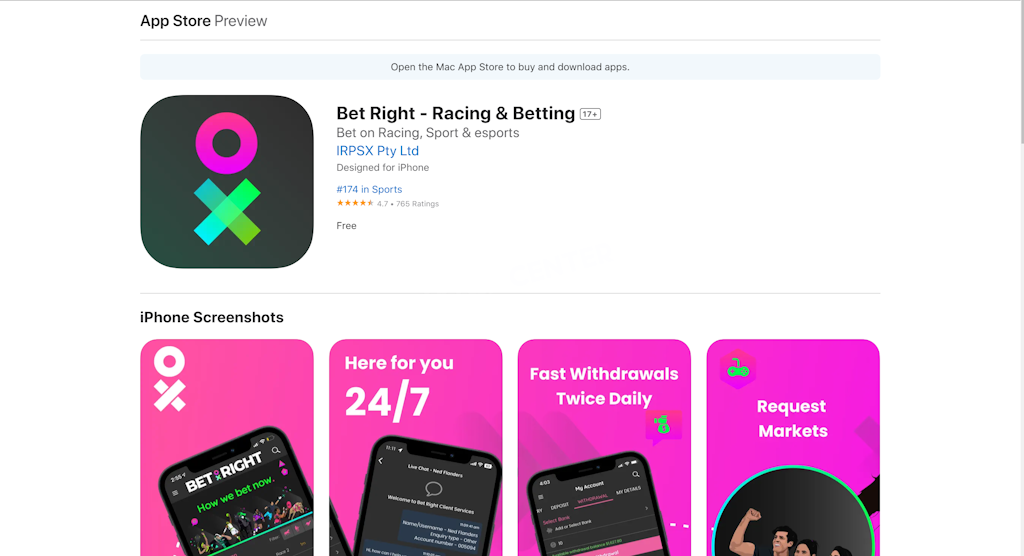 BetRight iOS app from AppStore