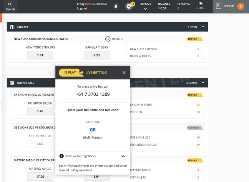 Phone number and code for a bet (Example)