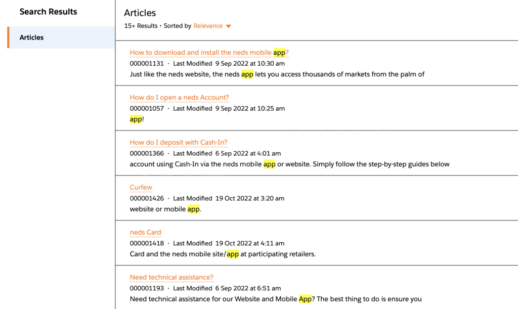 List of articles in the FAQ section